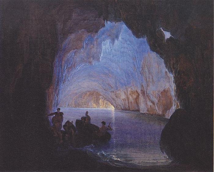 Heinrich Jakob Fried The Blue Grotto of Capri oil painting image